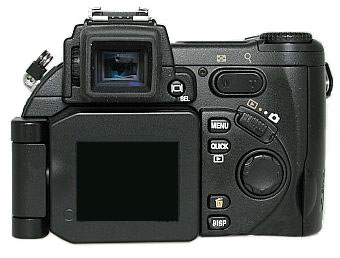 Nikon Coolpix 5700.  Vista posteriore